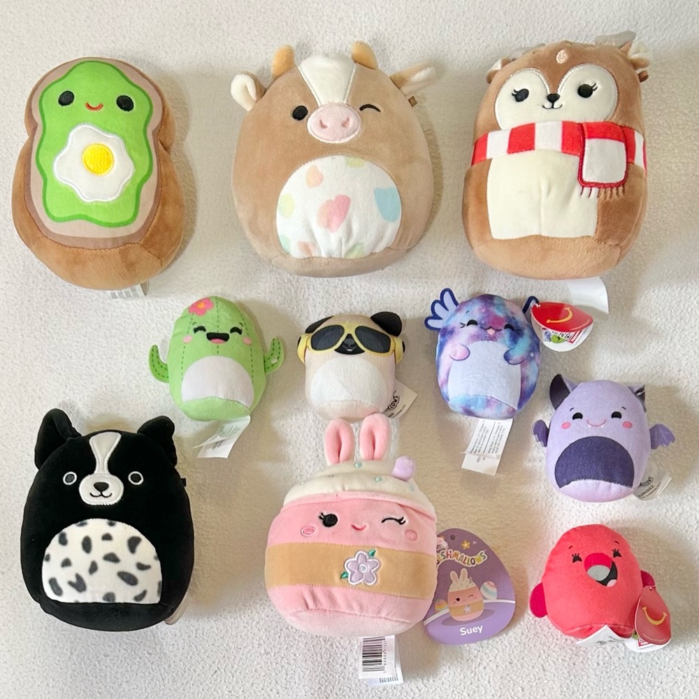 Squishmallows Lot: 5 - 6” Darla, Suey, Monty, Sinclair, Griella & 5 MacDonalds